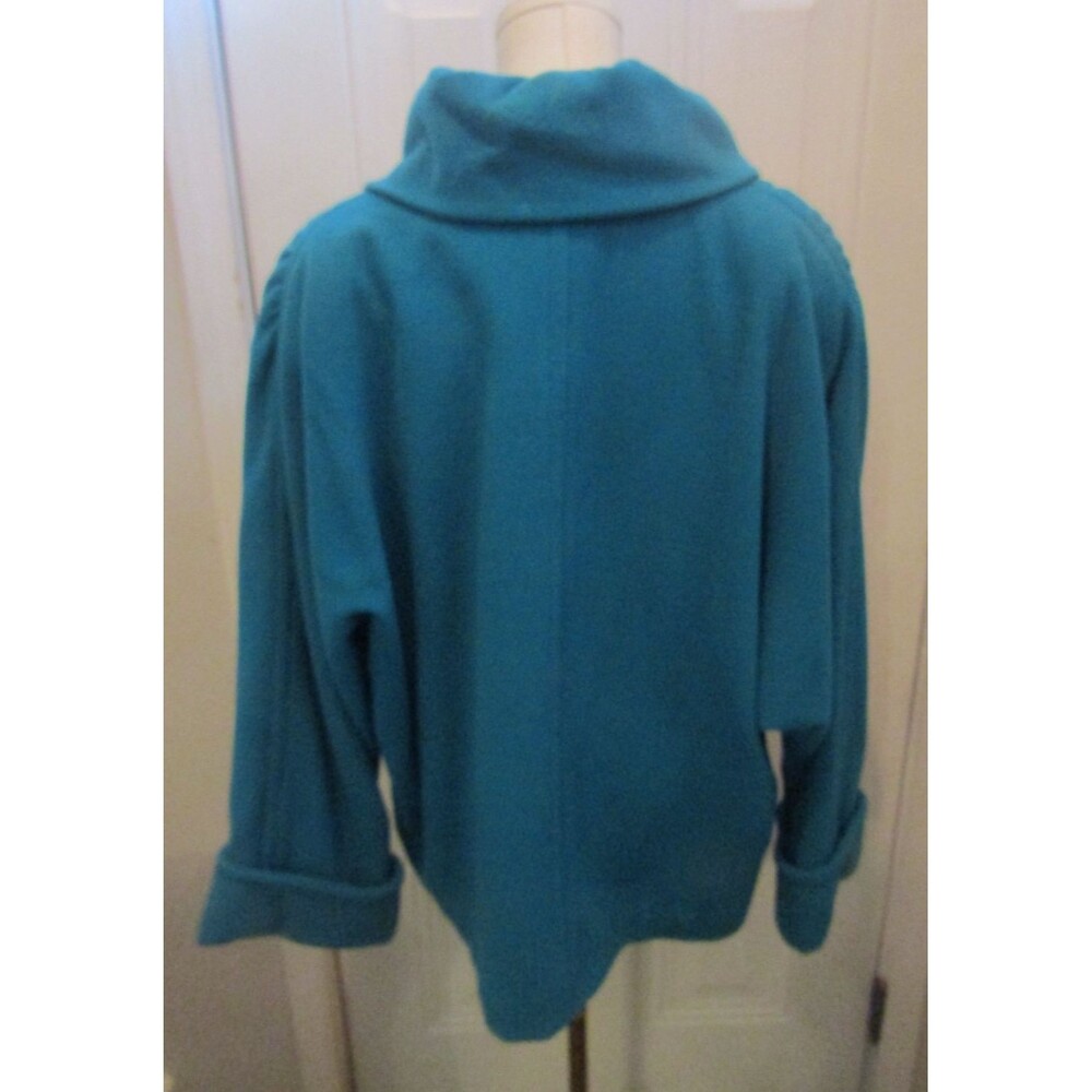 Vintage Mr Jax Wool Cashmere Jacket Womens XL Teal Blue Made Canada - Picture 6 of 11